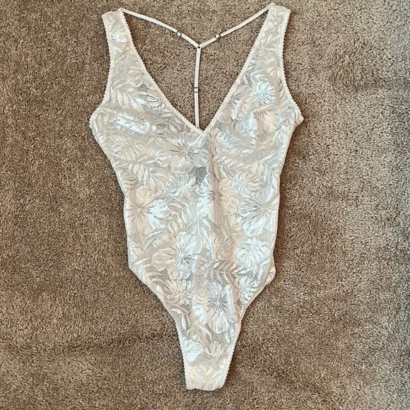 Victoria’s Secret Shimmery Floral Bodysuit - Picture 1 of 6